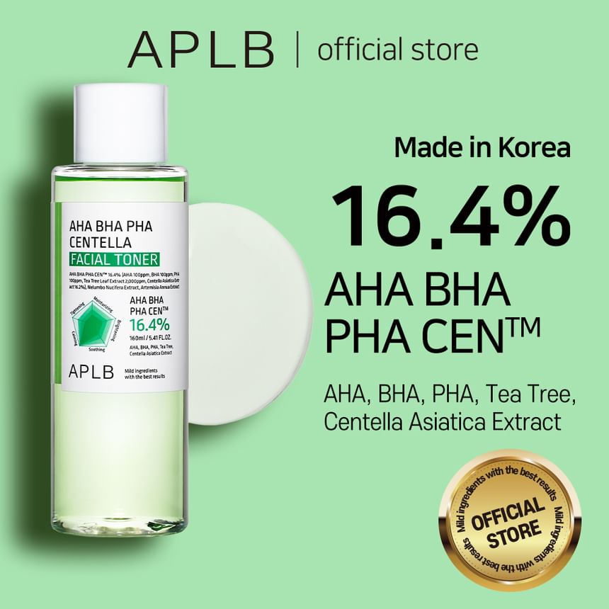 APLB - AHA BHA PHA Centella Facial Toner, 160ml, 215 g, 8809874683256