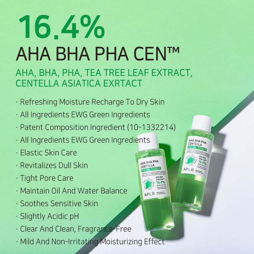 APLB - AHA BHA PHA Centella Facial Toner, 160ml, 215 g, 8809874683256