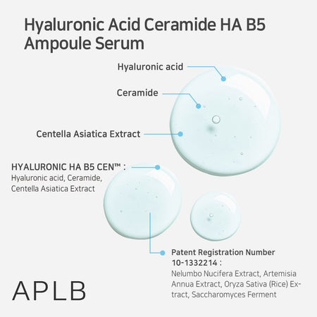APLB - Hyaluronic Acid Ceramide HA B5 Ampoule Serum, 40ml, 66 g, 8809874683119