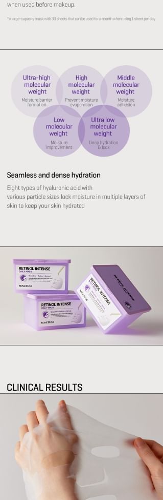 SOME BY MI - Retinol Intense Daily Mask, 30 sheets, 476 g, 8809647393757