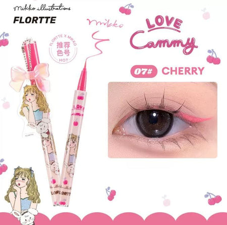 FLORTTE - SUMMER LIQUID EYELINER - 4 Colors, #07 Cherry - 0.5ml, 87 g, 6926309391325