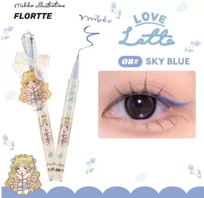 FLORTTE - SUMMER LIQUID EYELINER - 4 Colors, #07 Cherry - 0.5ml, 87 g, 6926309391325