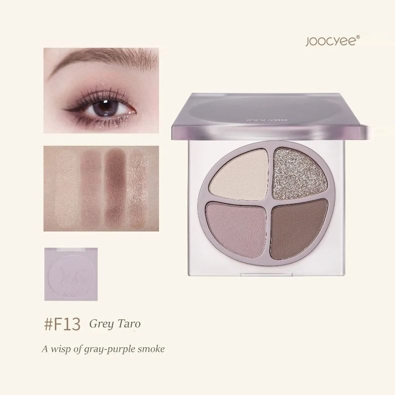 JOOCYEE - Four-color Eyeshadow Palette - Grey Taro, #F13 Grey Taro - 4.3g, 91 g, 6975242806717