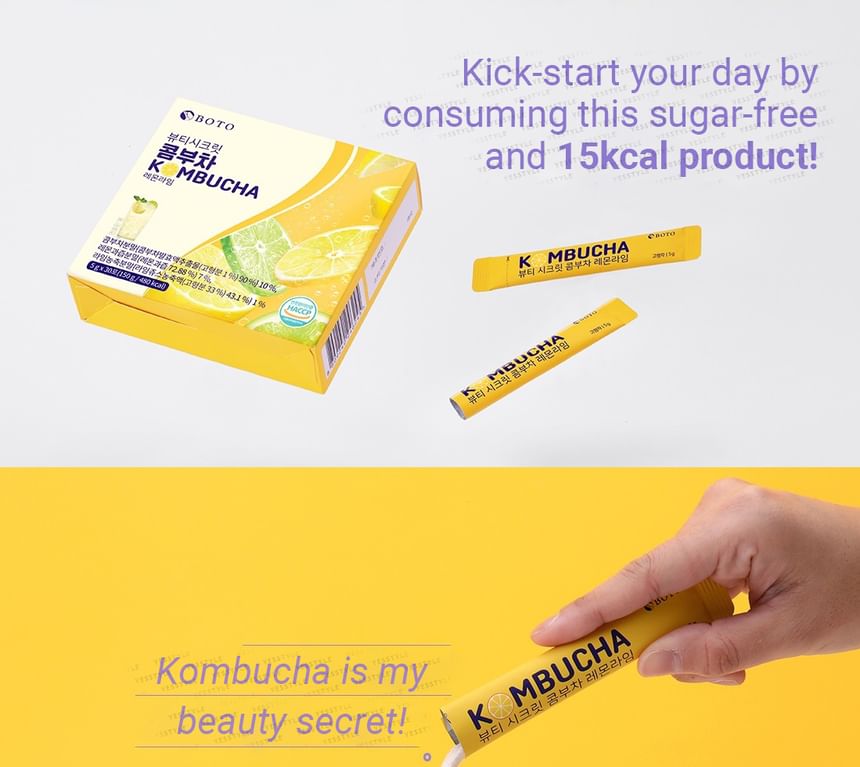 BOTO - Beauty Secret Kombucha Lemon Lime, 5g x 30 sticks, 201 g, 8809240246245