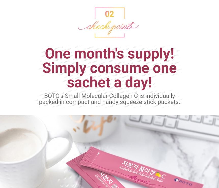 BOTO - Small Molecular Collagen C, 2g x 30 sticks, 131 g, 8809240242841