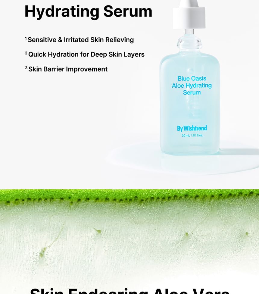 By Wishtrend - Blue Oasis Aloe Hydrating Serum, 30ml, 138 g, 8809572891731