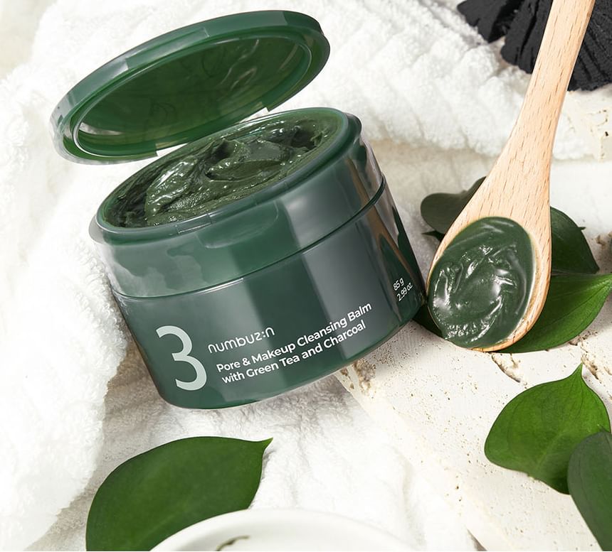 numbuzin - No.3 Pore & Makeup Cleansing Balm With Green Tea And Charcoal, 85g, 172 g, 8809652581644