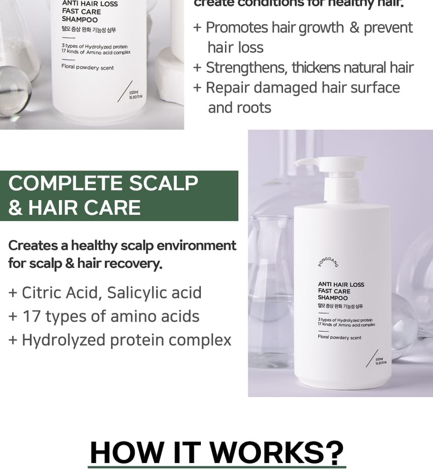 pong dang - Anti Hair Loss Fast Care Shampoo, 500ml, 604 g, 8809397750800