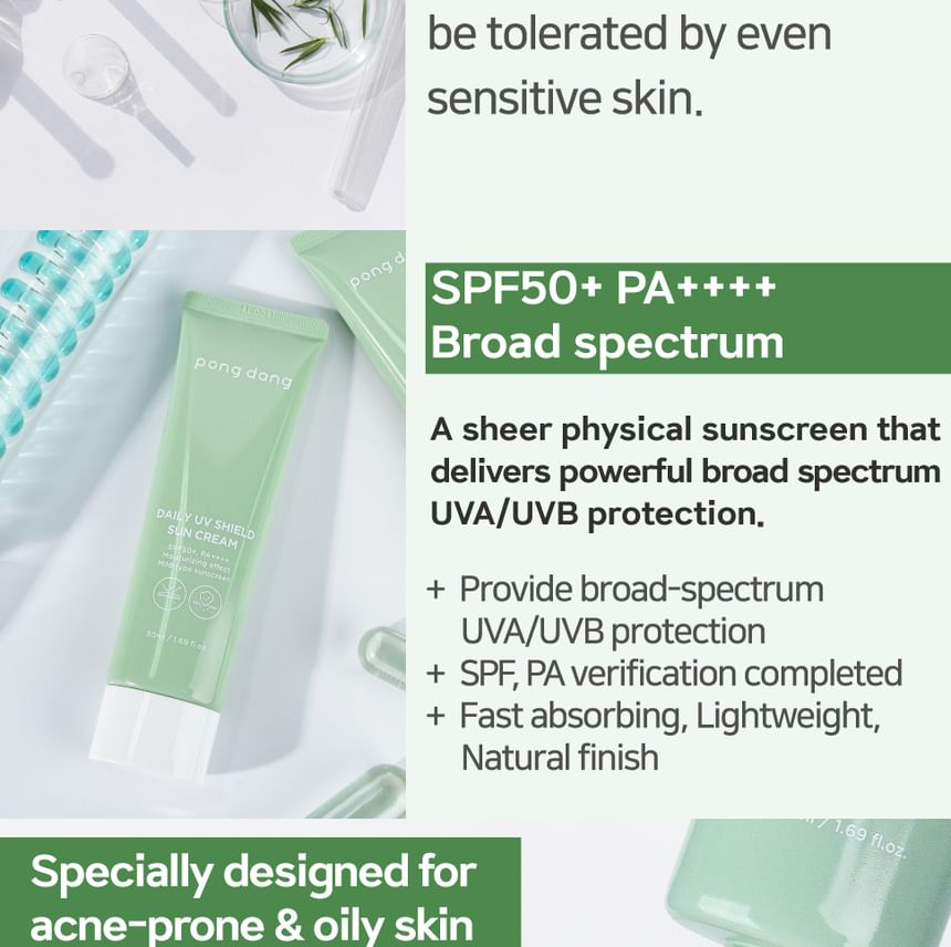 pong dang - Daily UV Shield Sun Cream, 50ml, 80 g, 8809397750817