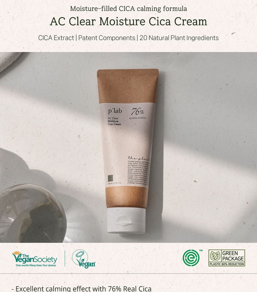 THE PLANT BASE - AC Clear Moisture Cica Cream, 100ml, 134 g, 8803348049302