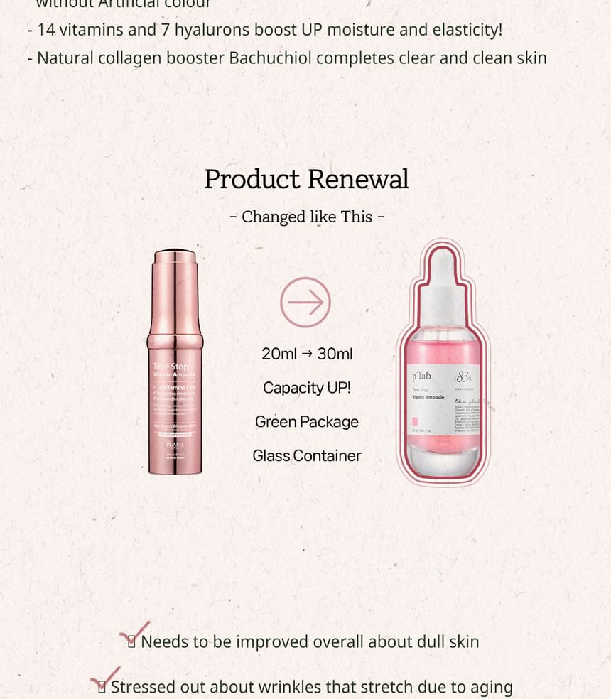 THE PLANT BASE - Time Stop Vitamin Ampoule, 30ml, 146 g, 8809145478246
