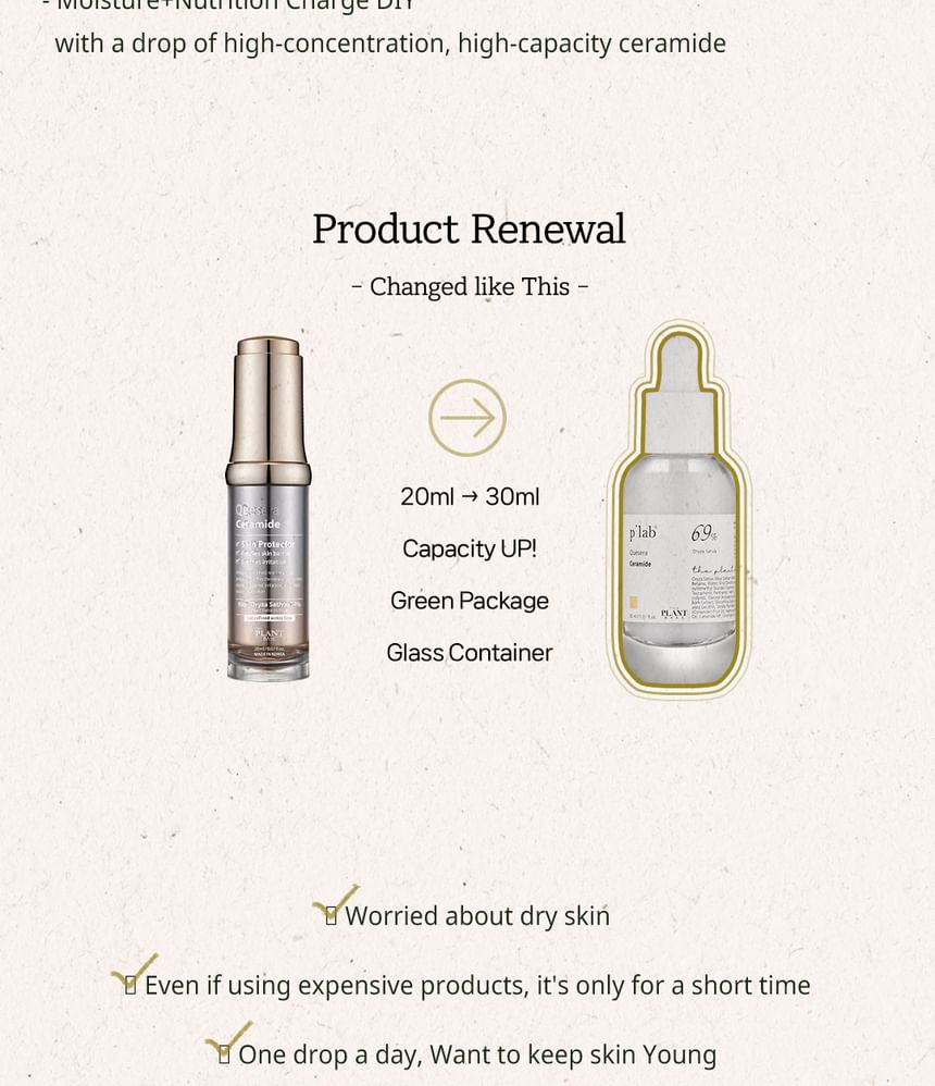 THE PLANT BASE - Quesera Ceramide Ampoule, 30ml, 148 g, 8809145478819