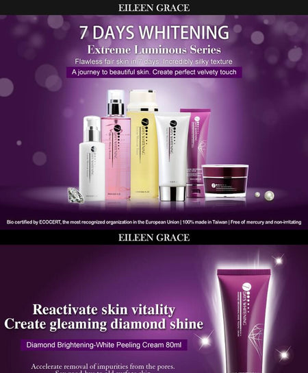 EILEEN GRACE - 7 Days Whitening Diamond Brightening-White Peeling Cream, 80ml, 140 g, 4717002592155