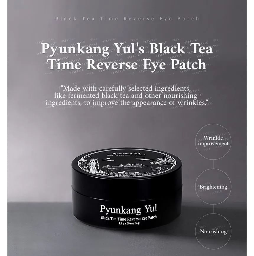 Pyunkang Yul - Black Tea Time Reverse Eye Patch, 60 patches, 163 g, 8809486681657