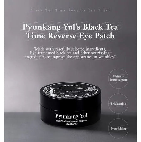 Pyunkang Yul - Black Tea Time Reverse Eye Patch, 60 patches, 163 g, 8809486681657