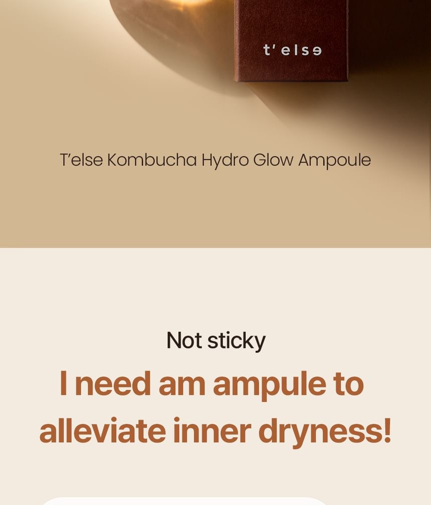 Real Barrier - T’else Kombucha Hydro Glow Ampoule, 30ml, 82 g, 8809723781591