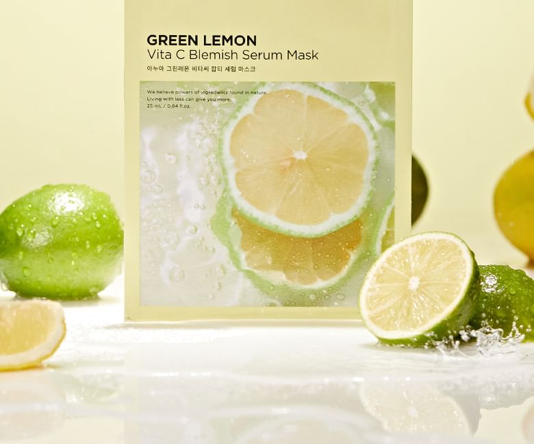 Anua - Green Lemon Vita C Blemish Serum Mask, 25ml x 1 sheet, 34 g, 8809640733628