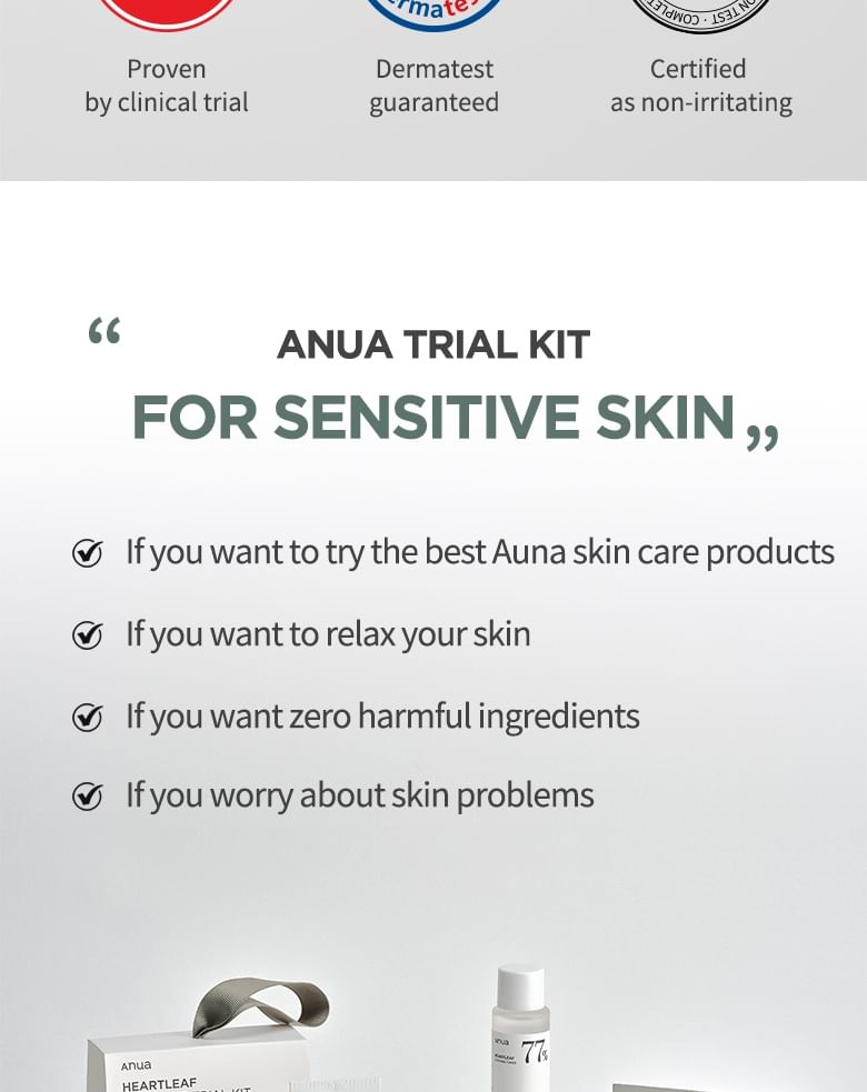 Anua - Heartleaf Soothing Trial Kit, 4 pcs, 141 g, 8809640731020