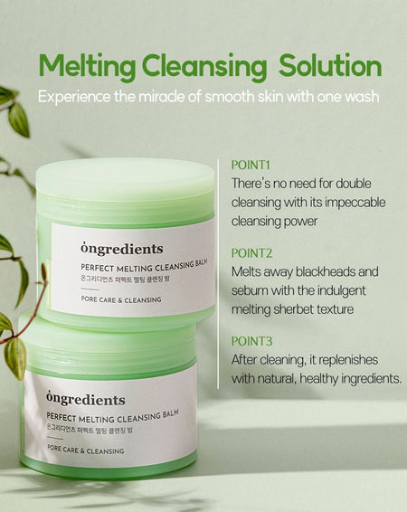 ongredients - Perfect Melting Cleansing Balm, 90g, 176 g, 8809884771349