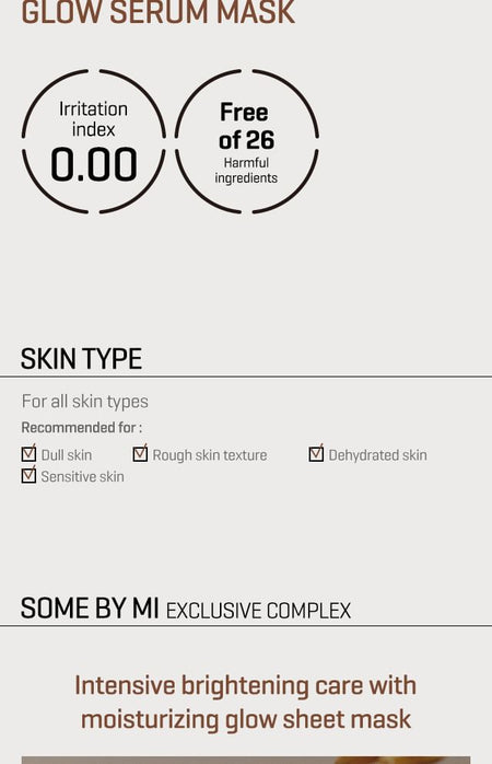 SOME BY MI - Galactomyces Glutathione Glow Serum Mask, 22g x 1 sheet, 30 g, 8809647394136