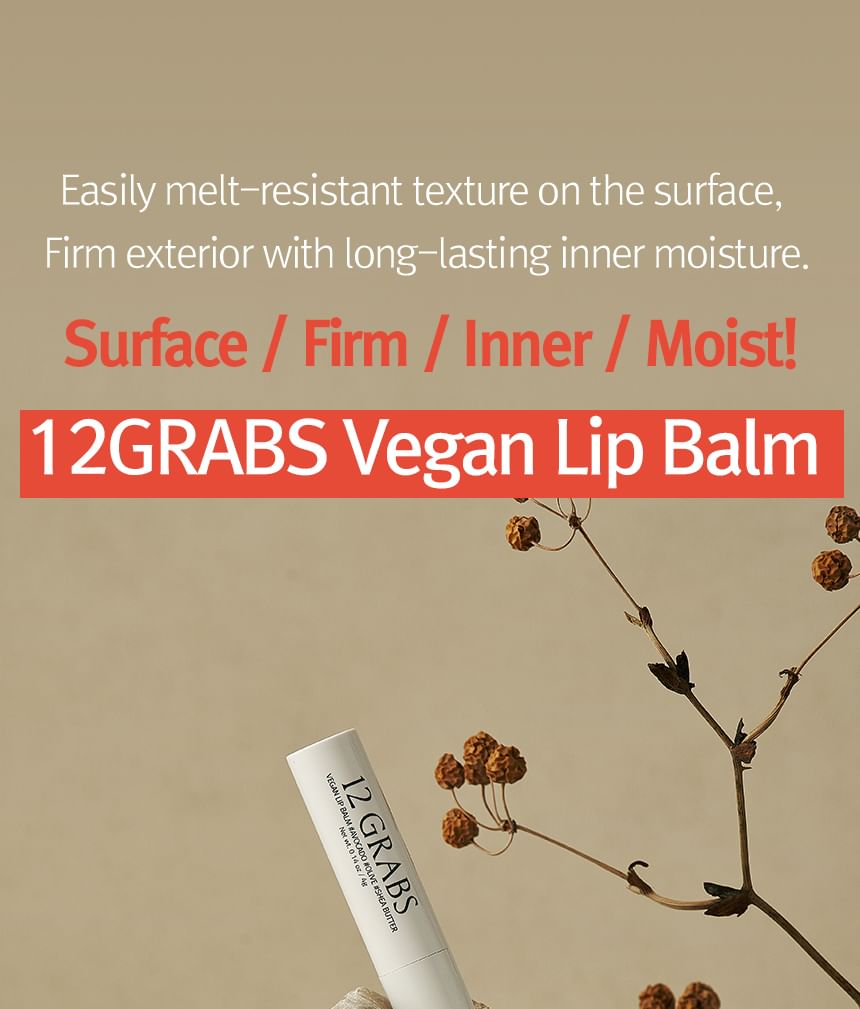 12 GRABS - Vegan Lip Balm, 4g, 18 g, 8809836240077