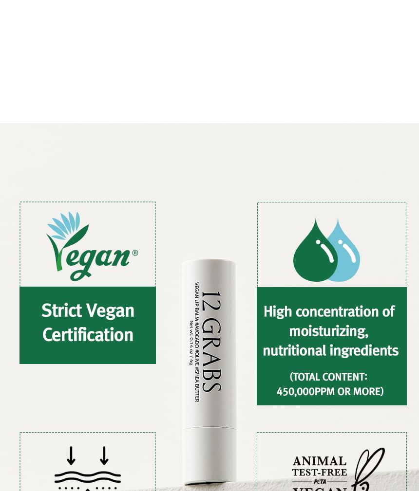 12 GRABS - Vegan Lip Balm, 4g, 18 g, 8809836240077