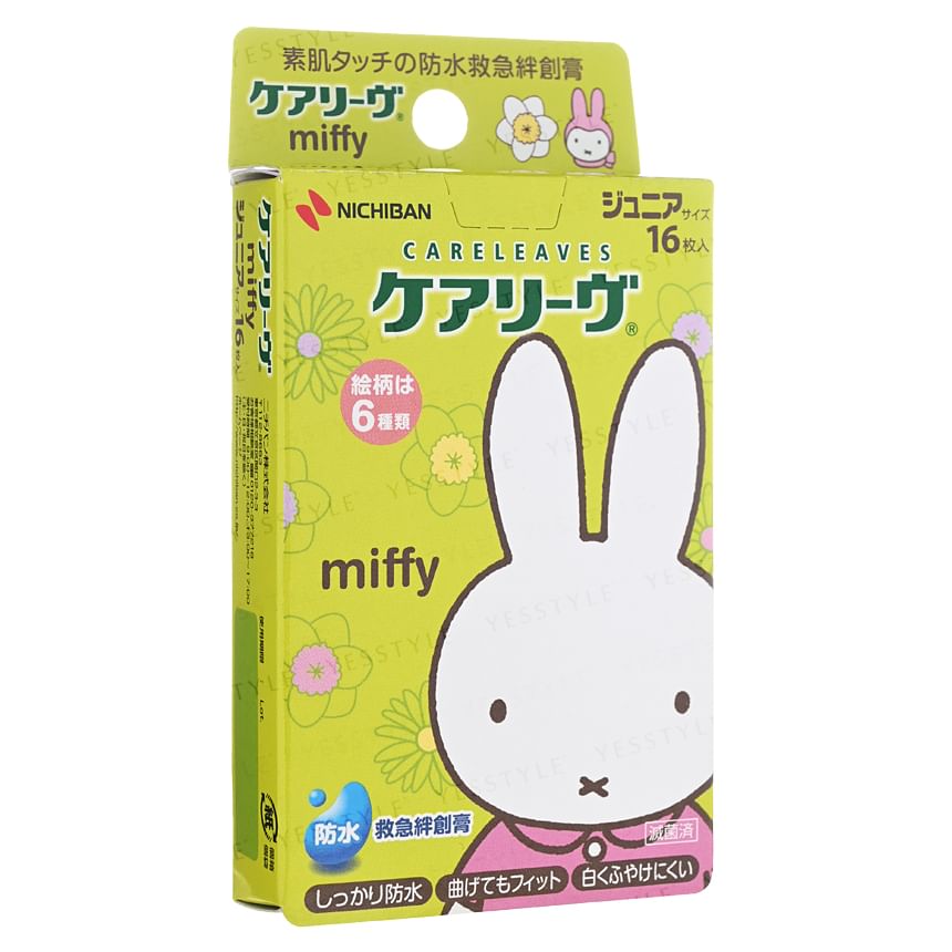 NICHIBAN - Miffy Careleaves Waterproof Bandage, 16 pcs, 17 g, 4987167069643