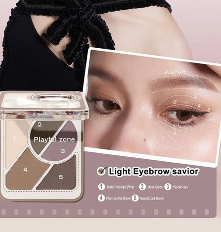 Judydoll - 5 Shades Eyebrow Palette - B01, #B01 - 4.5g, 50 g, 6975242809817
