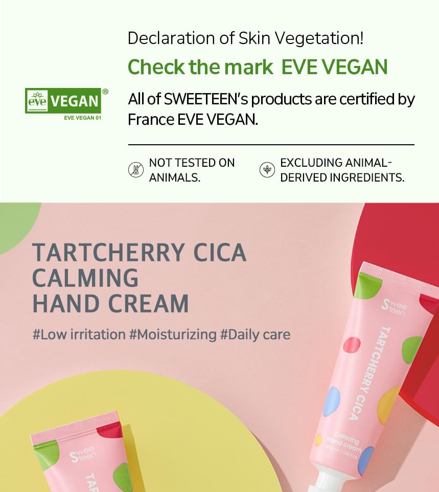 Sweeteen - Tartcherry Cica Calming Hand Cream, 50ml, 130 g, 8809706230221