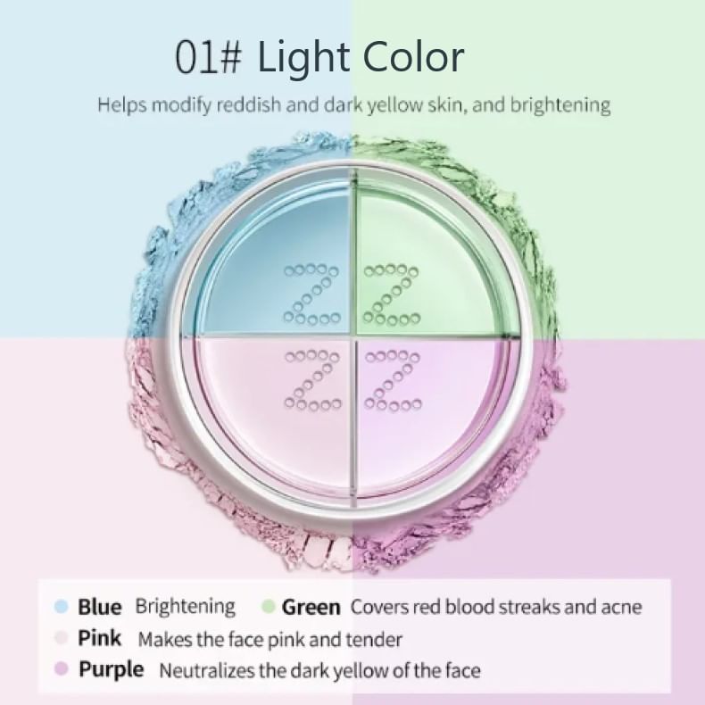 ZEESEA - 4 Color Loose Powder - Light Color, #01 Light Color - 10g, 81 g, 6974475772301