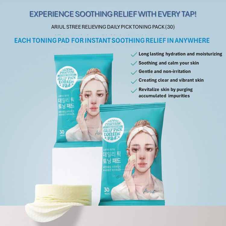 Ariul - Stress Relieving Daily Pick Toning Pad, 30 pcs, 74 g, 8809301766699