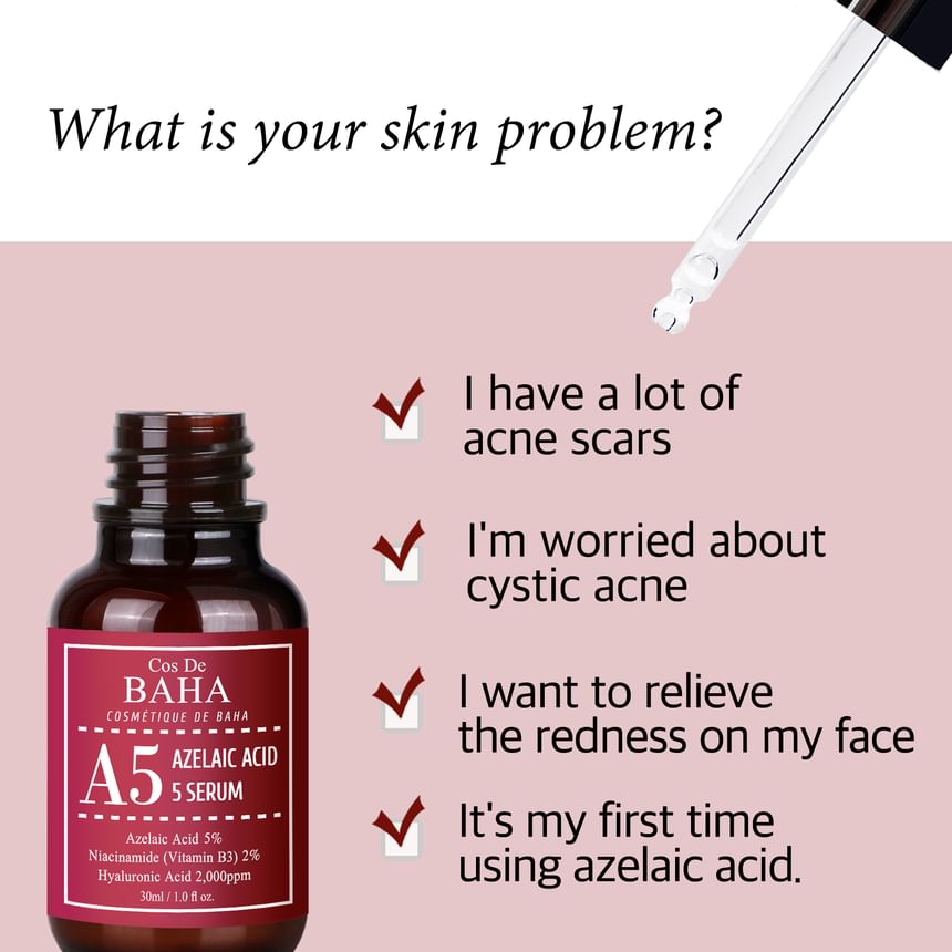 Cos De BAHA - A5 Azelaic Acid 5% Serum, 30ml, 66 g, 8809240319109