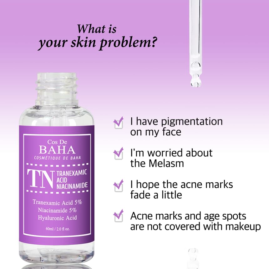 Cos De BAHA - TN Tranexamic Acid Niacinamide Serum Jumbo, 60ml, 89 g, 8809240318195