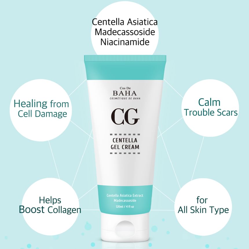 Cos De BAHA - CG Centella Gel Cream Jumbo, 120ml, 300 g, 8809240319178