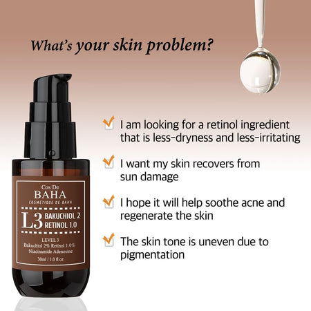 Cos De BAHA - L3 Bakuchiol & Retinol Serum, 30ml, 90 g, 8809240319147