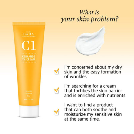 Cos De BAHA - C1 Ceramide 1% Cream, 45ml, 120 g, 8809240319239