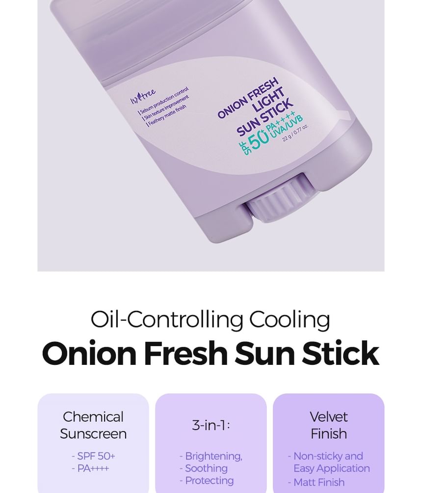 Isntree - Onion Fresh Light Sun Stick, 22g, 61 g, 8809800941078