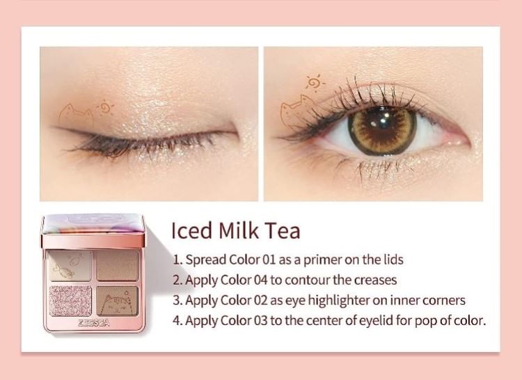 ZEESEA - COLORFUL ANIMAL FOUR-COLOR EYESHADOW X01, #X01, 52 g, 6975852823678