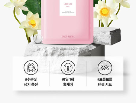 SWANICOCO - More Mild Lotus Mask Set, 25g x 10 sheets, 600 g, 8809535965233