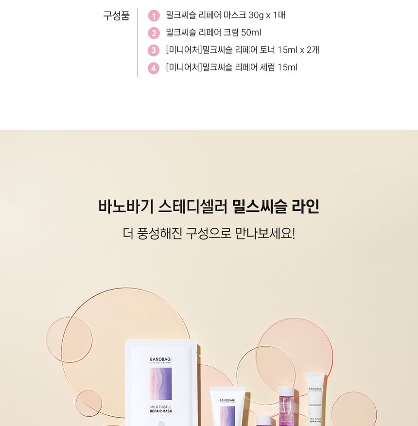 BANOBAGI - Milk Thistle Repair Cream Cherry Blossom Edition, 5 pcs, 320 g, 
