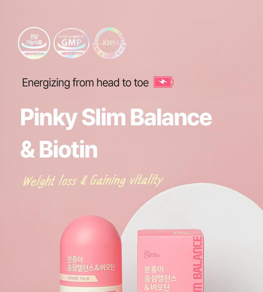 grn+ - Pinky Slim Balance & Biotin, 900mg x 90 tablet, 147 g, 8809653323267