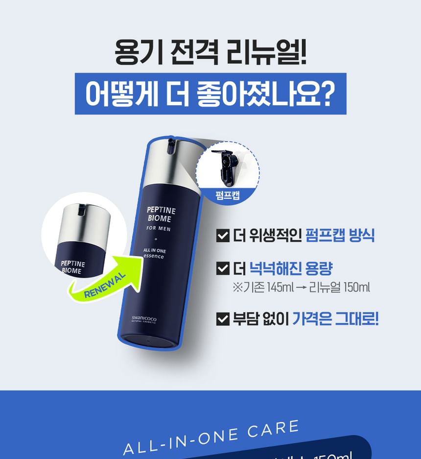 SWANICOCO - Peptine Biome For Men All In One Essence, 2024 Version - 150ml, 380 g, 8809535966285