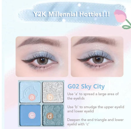 GOGO TALES - Eyeshadow & Blush Palette - Sky City, #G02 Sky City - 10.2g, 50 g, 6955416229245