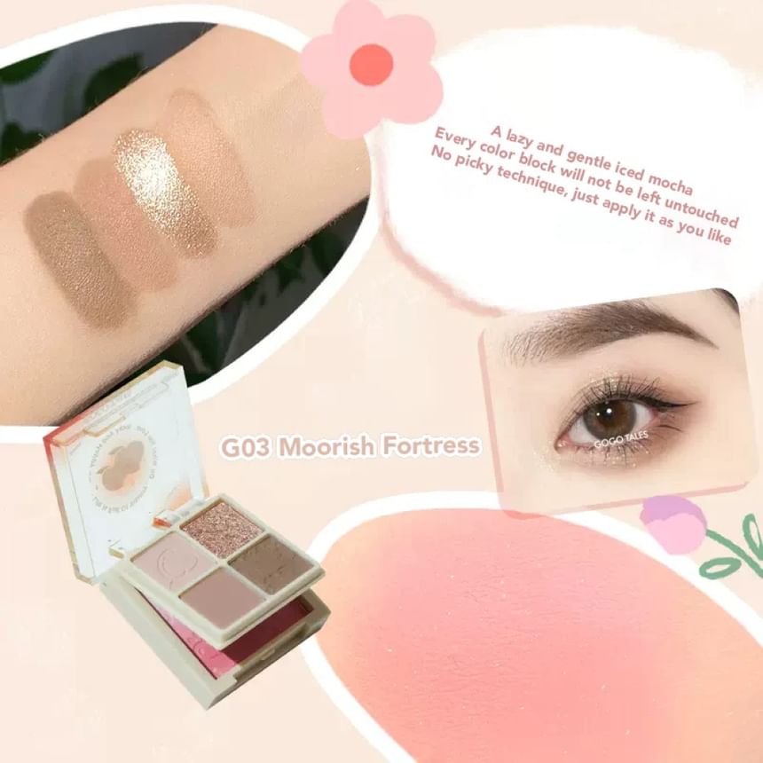 GOGO TALES - Eyeshadow & Blush Palette - Moorish Fortress, #G03 Moorish Fortress - 10.2g, 50 g, 6955416229252