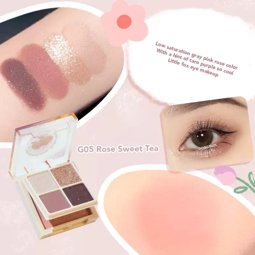 GOGO TALES - Eyeshadow & Blush Palette - Rose Sweet Tea, #G05 Rose Sweet Tea - 10.2g, 50 g, 6955416229474