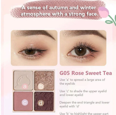 GOGO TALES - Eyeshadow & Blush Palette - Rose Sweet Tea, #G05 Rose Sweet Tea - 10.2g, 50 g, 6955416229474