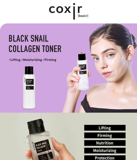 coxir - Black Snail Collagen Toner, 2024 Version - 150ml, 203 g, 8809080826171