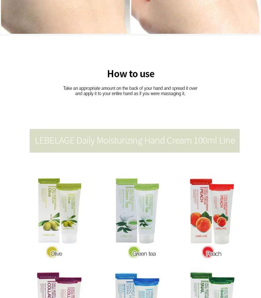 LEBELAGE - Daily Moisturizing Olive Hand & Foot Cream Set, 2 pcs, 240 g, 8809035145265