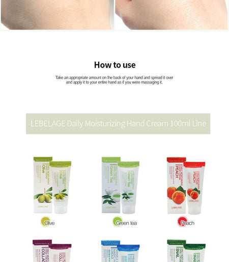 LEBELAGE - Daily Moisturizing Olive Hand & Foot Cream Set, 2 pcs, 240 g, 8809035145265