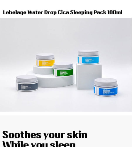 LEBELAGE - Water Drop Cica Sleeping Pack, 100ml, 146 g, 8809679093762